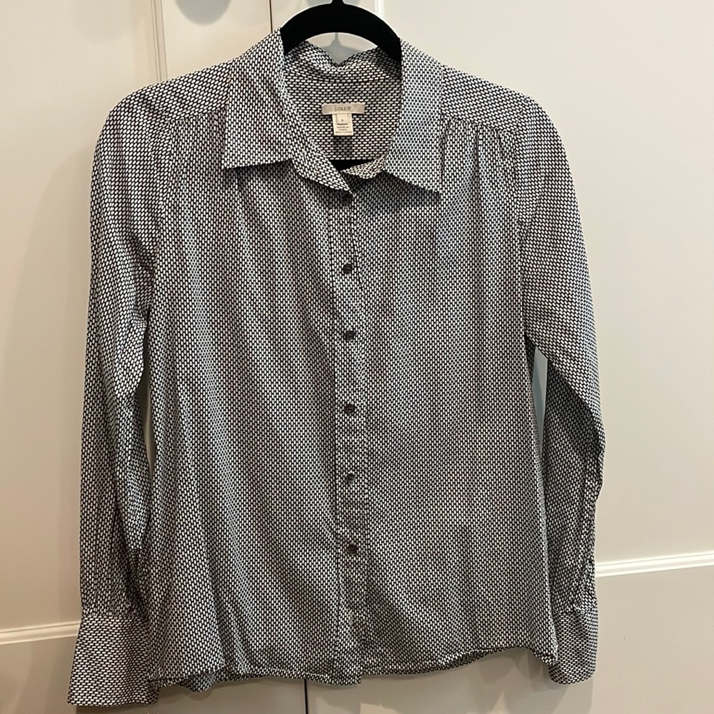 Jcrew blouse - black and white pattern 4